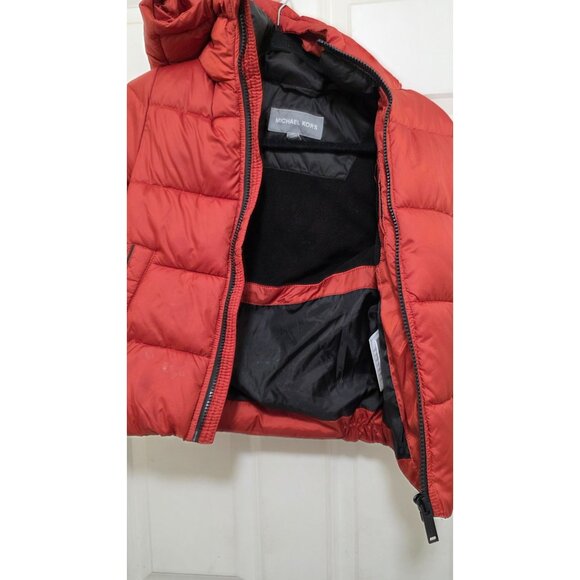 Michael Kors Kids Orange Puffer Jacket Hood & Zip Closure Size 4T Polyester Line - Picture 5 of 7